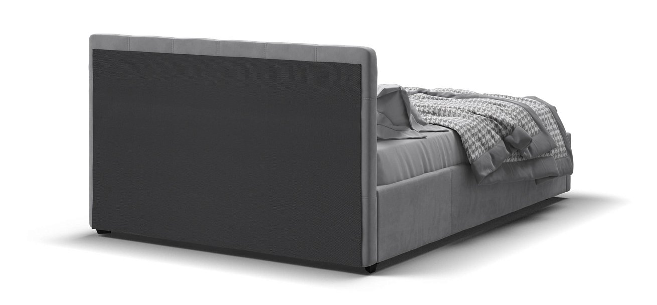 Белла Кровать + ПМ 140*200 велюр Монолит сталь