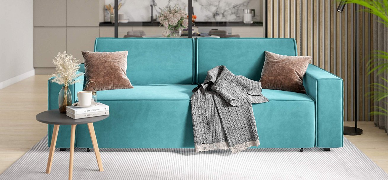 Диван Норд велюр Монолит зеленый