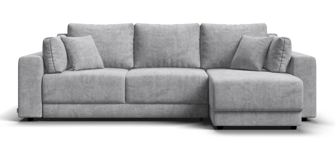 Угловой диван Босс Прайм ХЛ Вельвет Корд серый