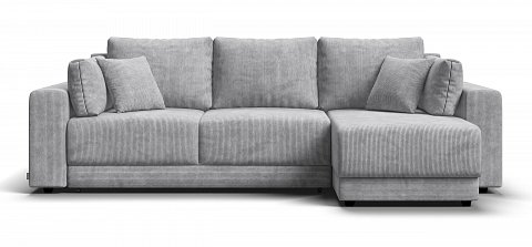 Угловой диван Босс Прайм ХЛ Вельвет Корд серый 1
