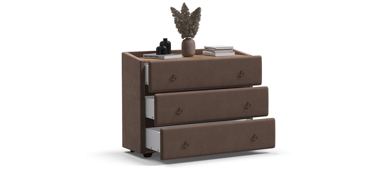 Комод Босс Классик велюр Монолит мокко, Орех селект