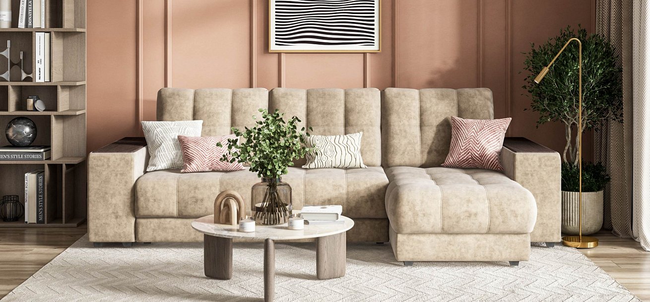 Угловой диван Босс ХЛ велюр Роял тауп