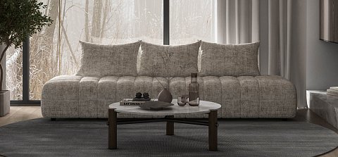 Диван Босс Твин прямой Шенилл Смарт кварц 2