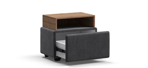 Тумба Босс велюр Монолит серый, Орех селект 3