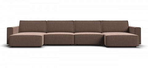 П-образный диван Босс Софт Модуль велюр Монолит мокко 1