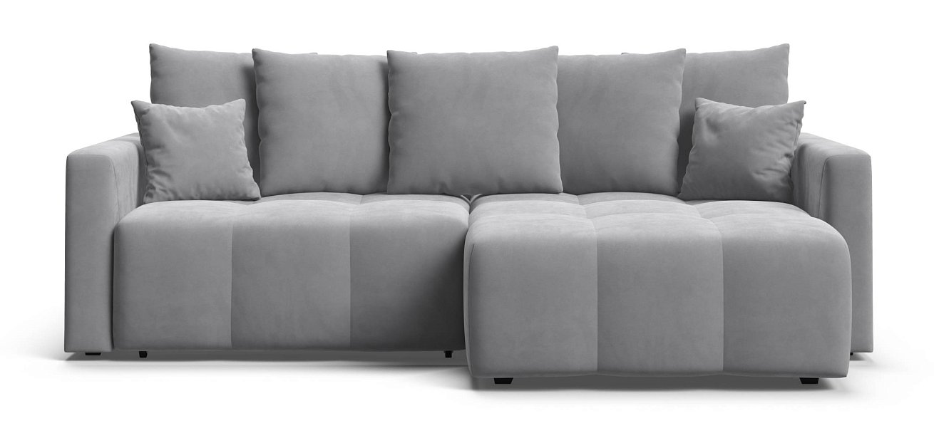 Угловой диван Босс Тренд велюр Монолит сталь