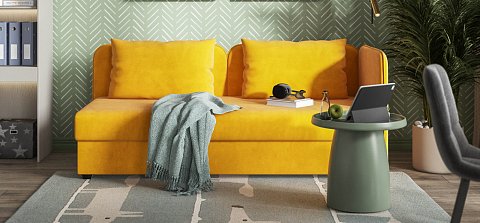 Тахта Ирис велюр Монолит желтый 2