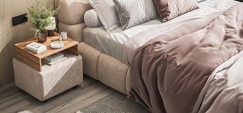 Тумба Босс велюр Монолит латте, Орех селект 2