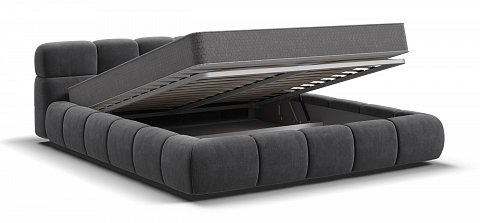 Босс Дрим Кровать+ПМ 160*200 велюр Монолит серый 3