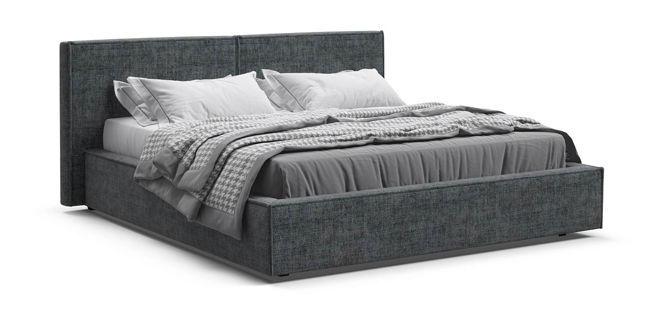 Норд Кровать+ПМ 160*200 Шенилл Смарт серый