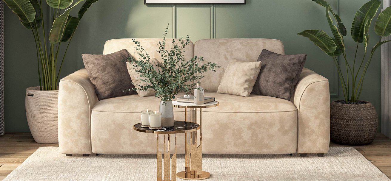 Диван Кинг Модуль велюр Алькантара пепел