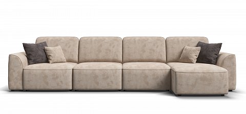 Угловой диван Кинг Модуль Макс велюр Алькантара пепел 2