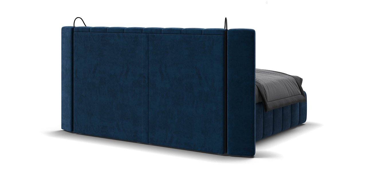 Босс ХО Кровать 180*200 велюр Монолит синий