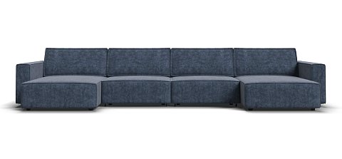 П-образный диван Босс Софт Модуль велюр Роял синий 1