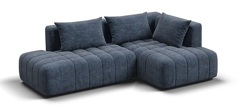 Угловой диван правый Босс Твин Велюр Роял синий