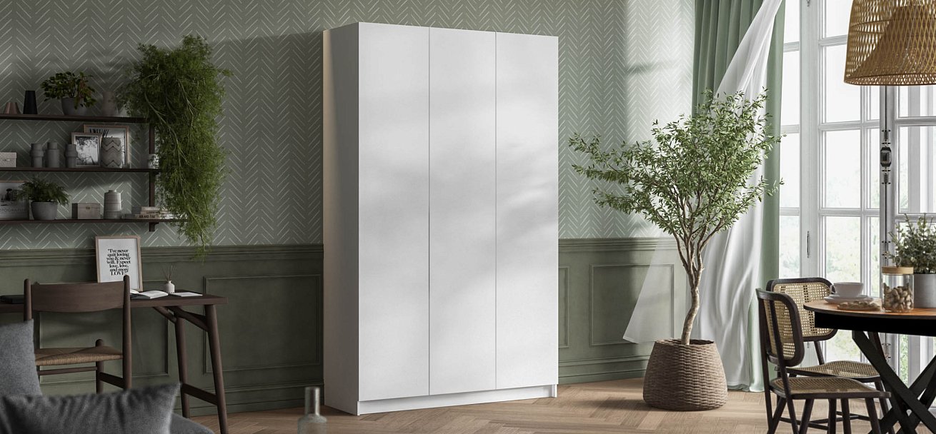 Идея 135 шкаф распашной 3Д Белый