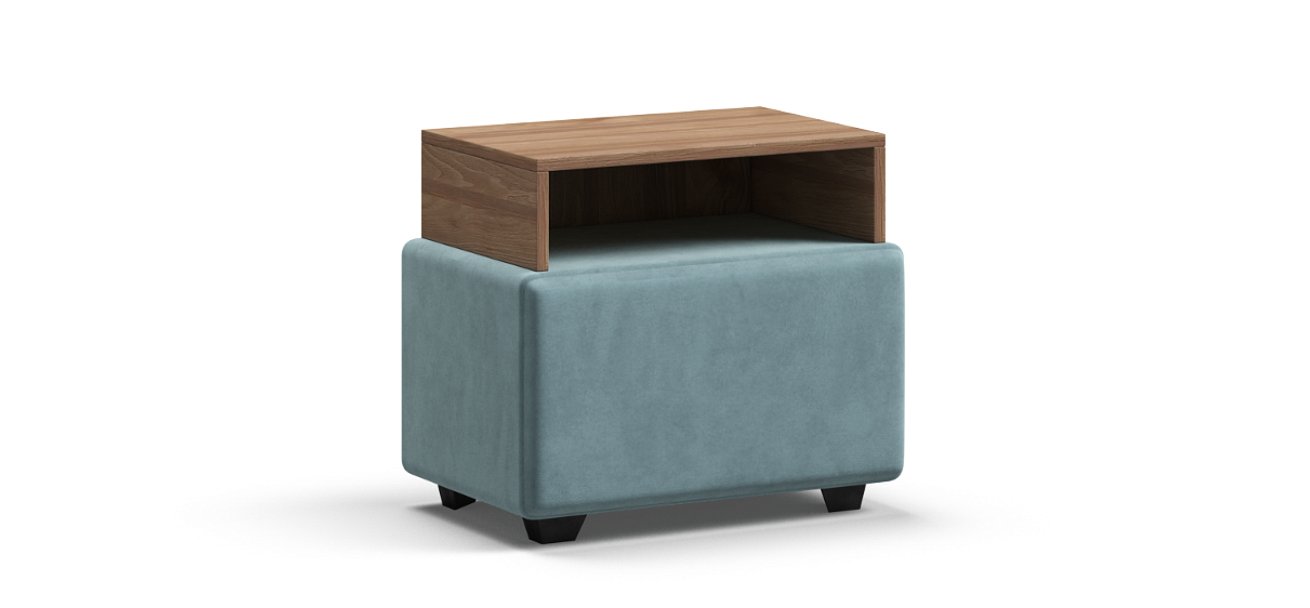 Тумба Босс велюр Монолит аква, Орех селект