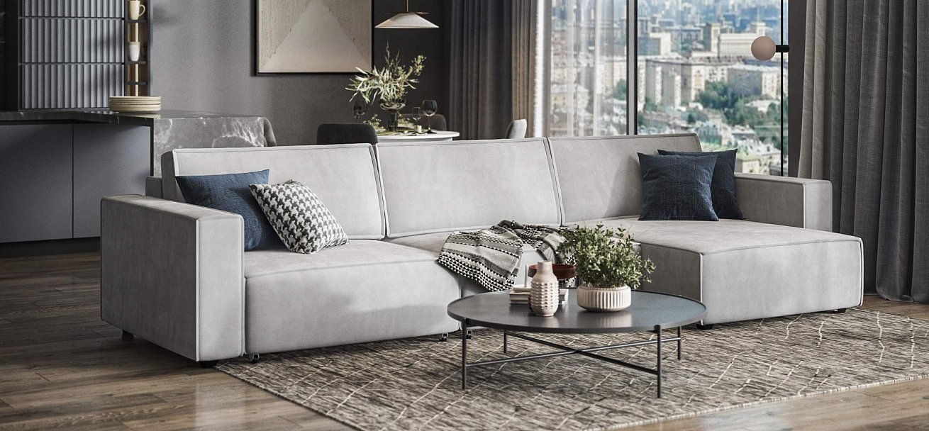 Босс Софт Модуль оттоманка велюр Монолит сталь