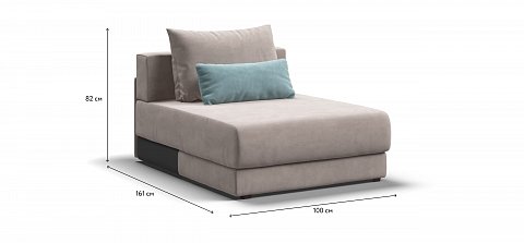 Ричмонд Модуль оттоманка велюр Монолит латте 1