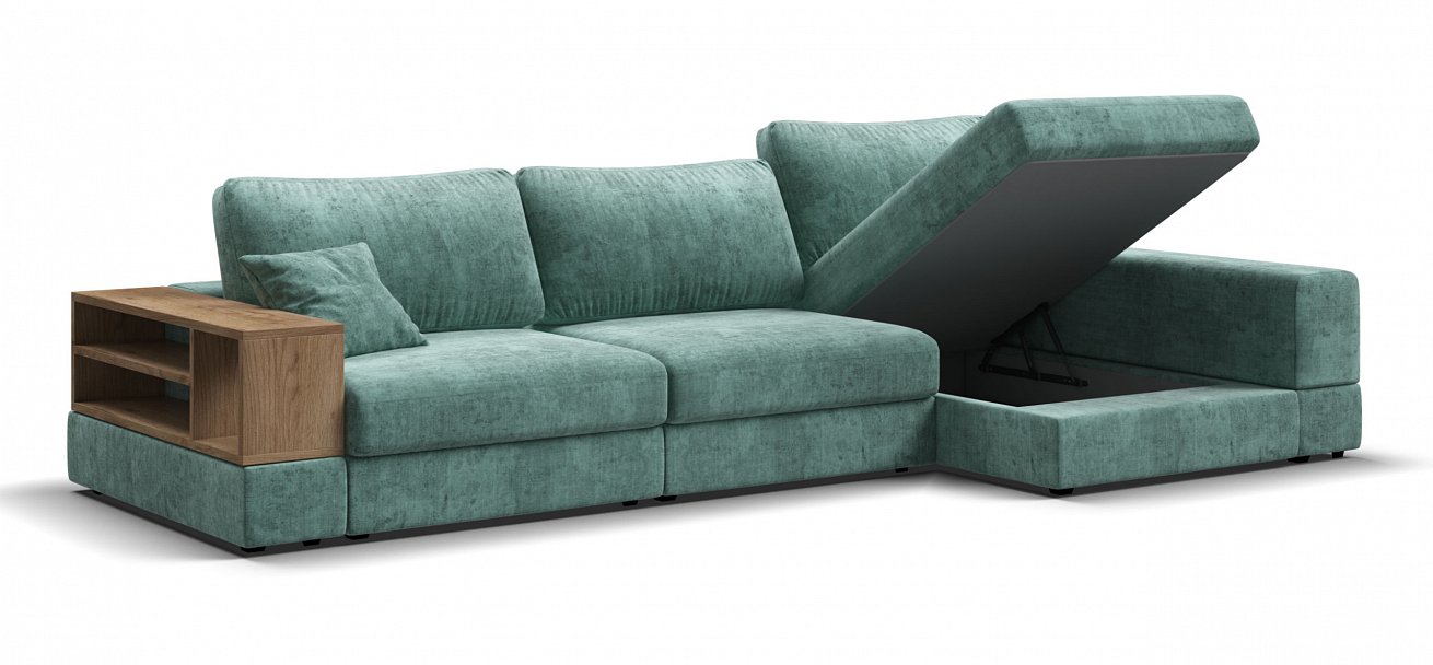 Угловой диван-кровать Босс Модуль ХЛ Шенилл Глосс минт