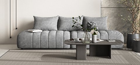 Диван прямой Босс Твин Шенилл Клауд графит 2