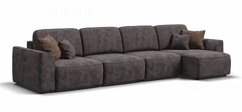 Угловой диван Кинг Модуль Макс велюр Алькантара серый 1