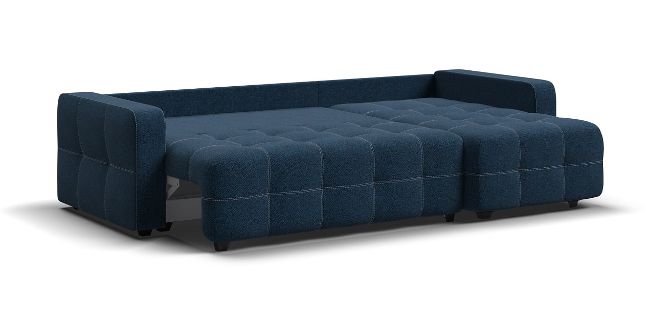 Угловой диван Денди Рогожка Мальмо синий