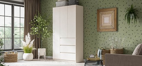 Идея 120 шкаф распашной 3Д+ящики Кашемир 2