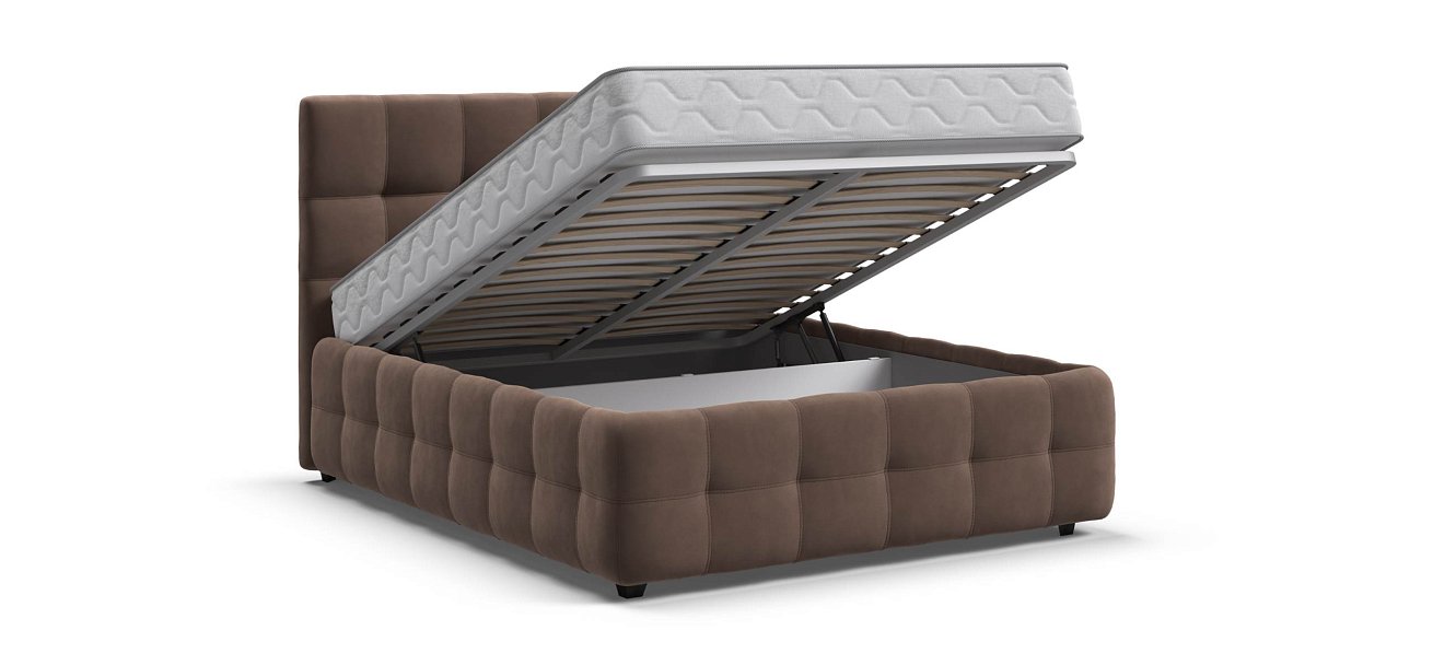 Босс Кровать+ПМ 140*200 велюр Монолит мокко