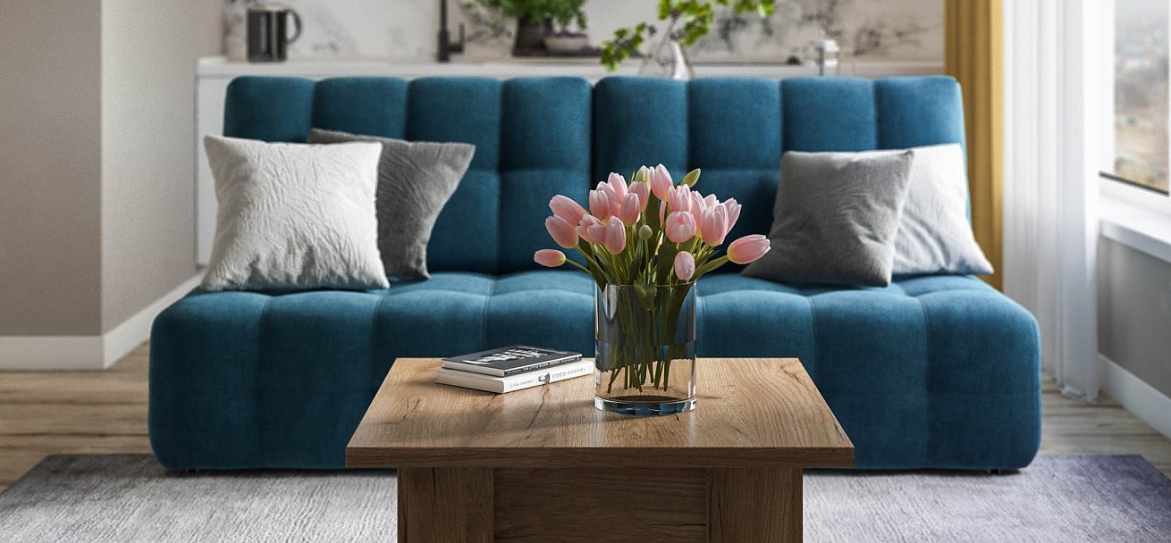 Диван Босс Мини велюр Монолит синий