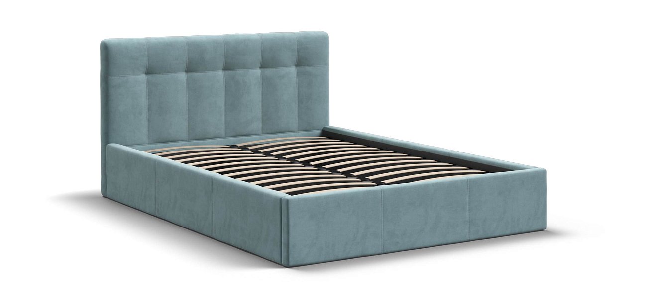 Белла Кровать без ПМ 140*200 велюр Монолит аква