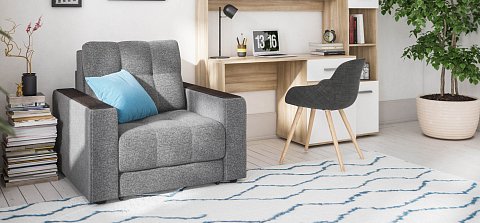 Босс кресло-кровать Рогожка Мальмо серый 2