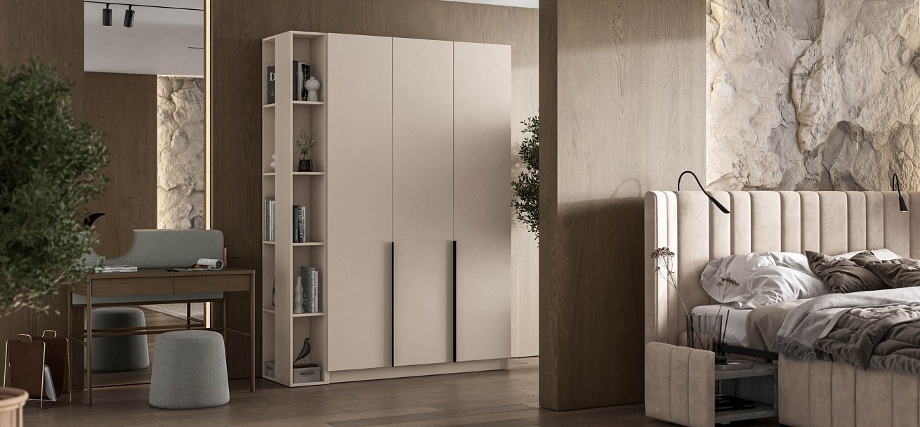 Босс Стандарт 135*220 шкаф распашной 3Д 01 Кашемир