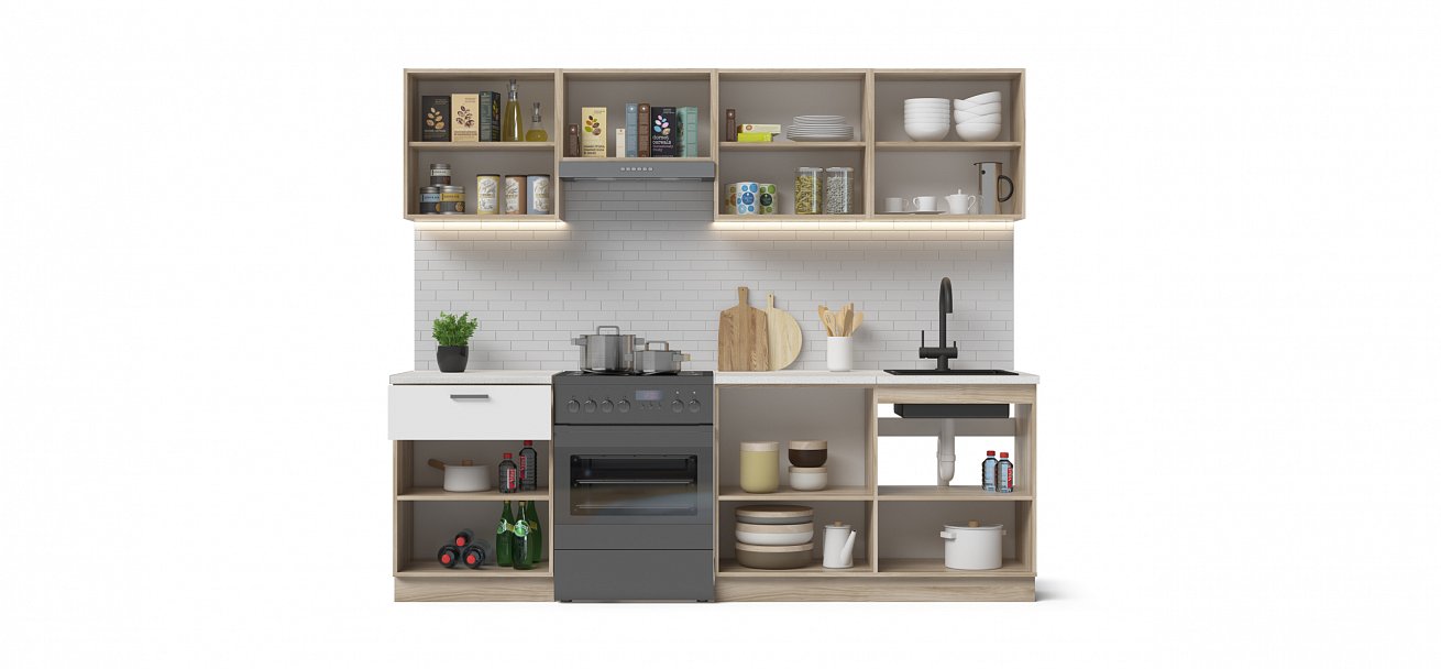 Кухонный гарнитур Люкс-240 Сонома