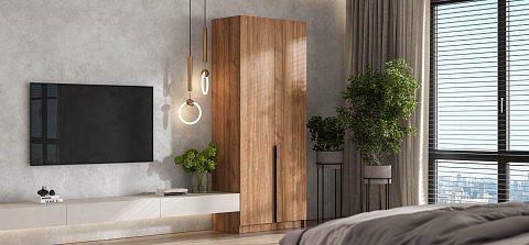 Рим 90 шкаф распашной 2Д 01 Орех Селект 2