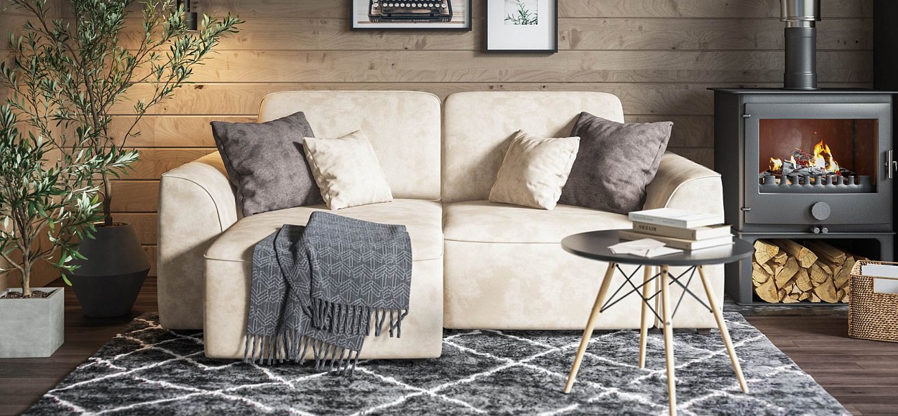 Кинг Модуль оттоманка велюр Алькантара пепел