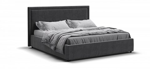 Фрея Кровать+ПМ 160*200 велюр Монолит серый