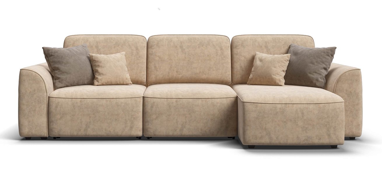 Угловой диван Кинг велюр Роял шампань