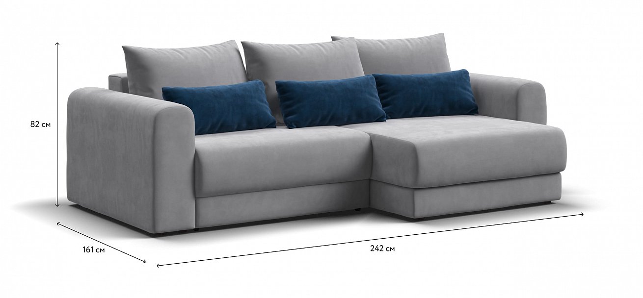 Модульный угловой диван Ричмонд Модуль велюр Монолит сталь