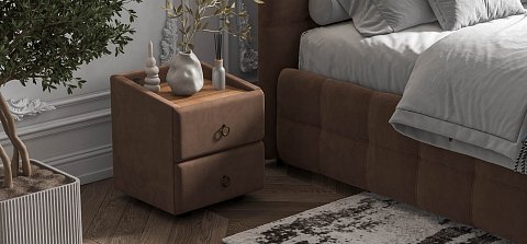 Тумба Босс Классик велюр Монолит Мокко, Орех Селект 2