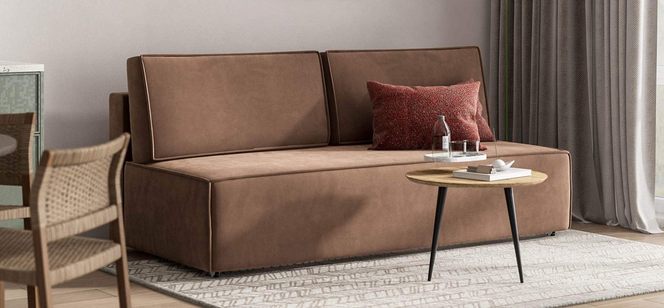 Диван Норд мини велюр Монолит мокко