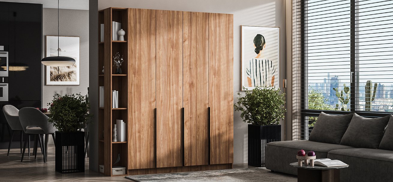 Босс Стандарт 160*220 шкаф распашной 4Д 01 Орех Селект