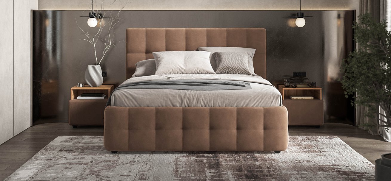 Тумба Босс велюр Монолит мокко, Орех селект