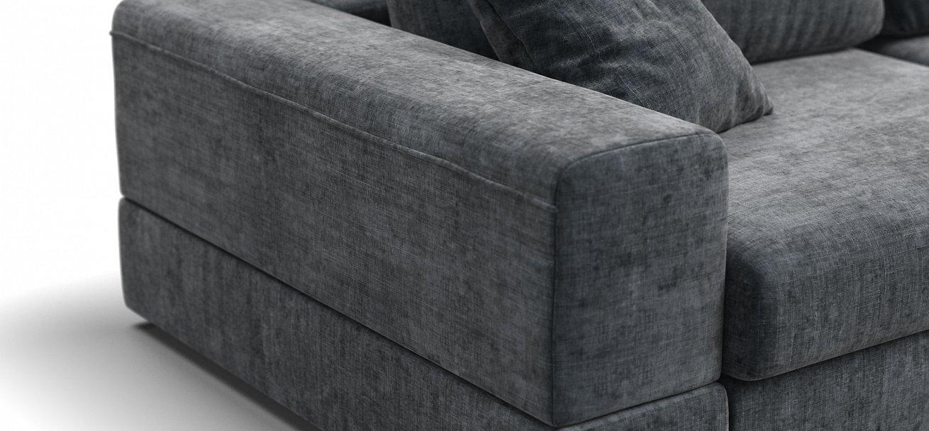 П-образный диван-кровать Босс Модуль Шенилл Глосс карбон