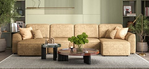 П-образный диван Кинг Модуль велюр Роял тауп 2