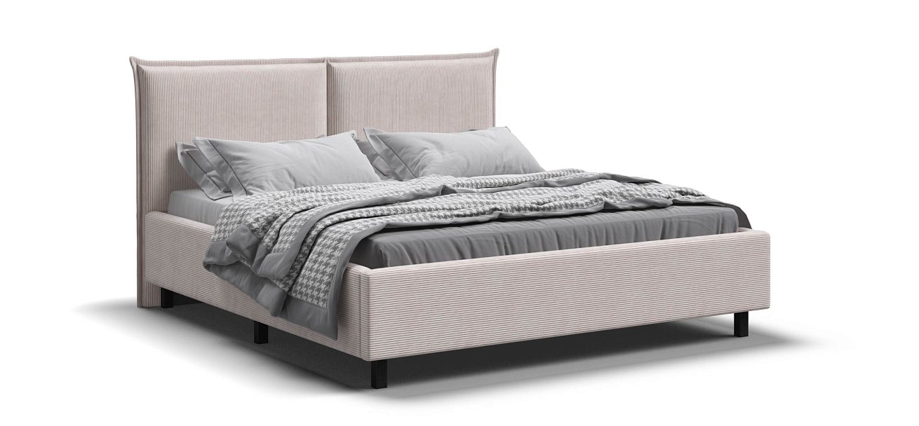 Лео Кровать 160*200 Вельвет Корд бежевый