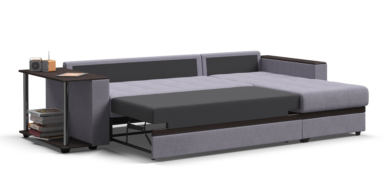 Угловой диван Атланта Люкс Рогожка Мальмо платина