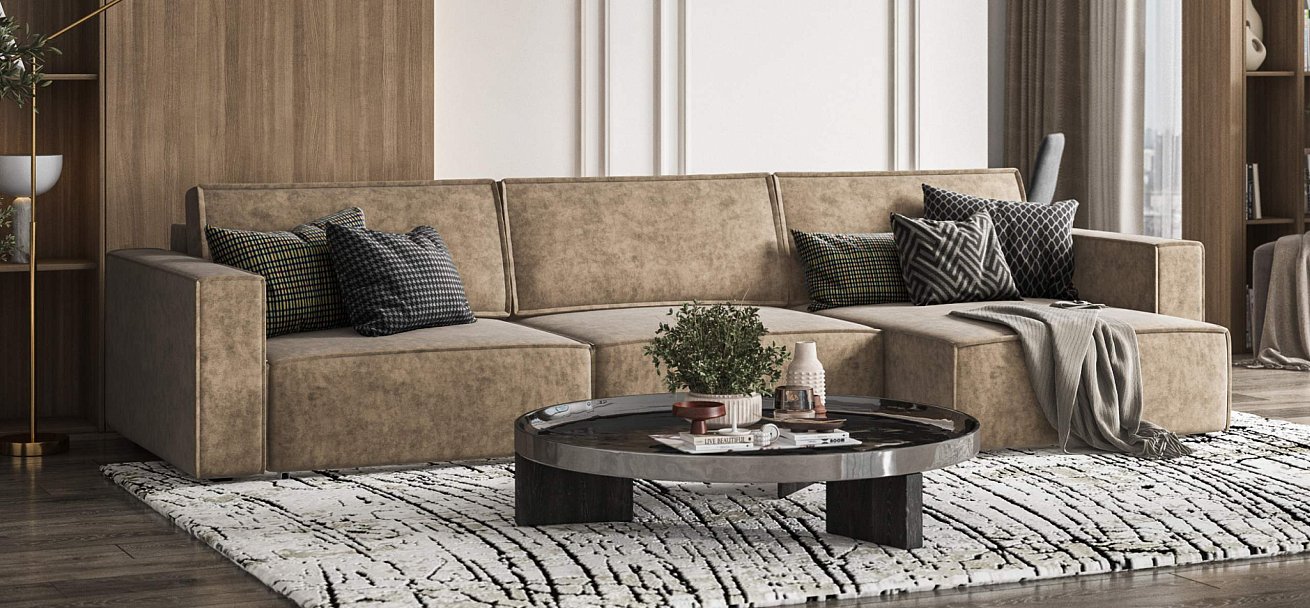 Угловой диван Босс Софт Модуль Макс велюр Роял тауп