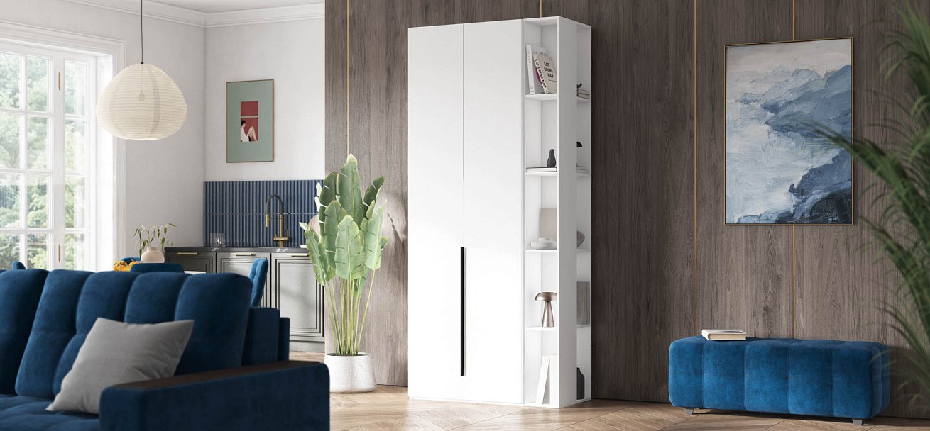 Босс Стандарт 80*236 шкаф распашной 2Д+ящики Белый