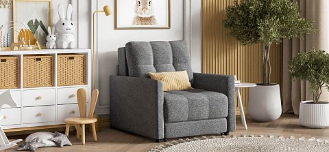 Босс Лофт кресло-кроватьРогожка Мальмо серый 2